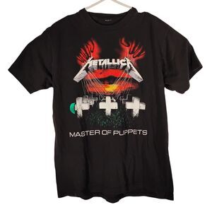Metallica Vintage tshirt mens M MEdium black master of Puppets graphic tee Y2K